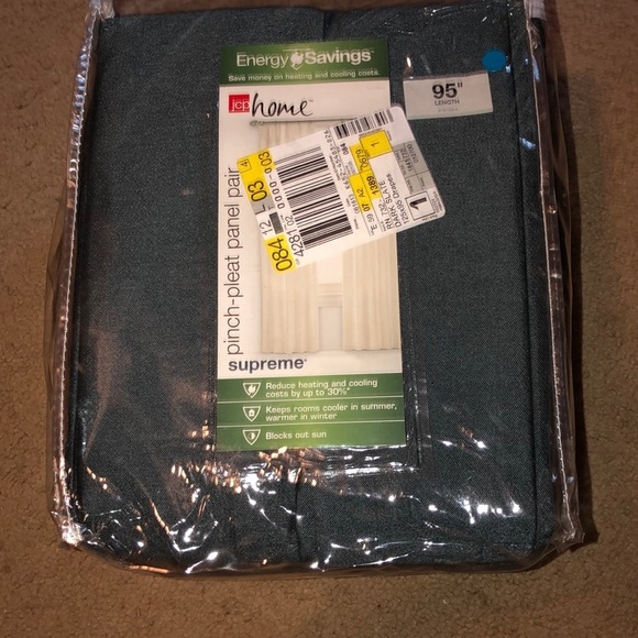 jcpenney Accents Nwt Jcp Pleated Drape Pair 25x95 Dark Slate Poshmark